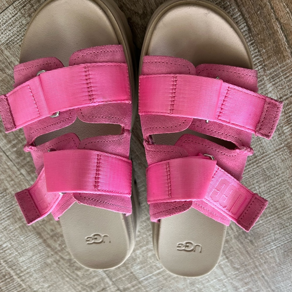 UGG Kids Pink Dual-Strap Sandals